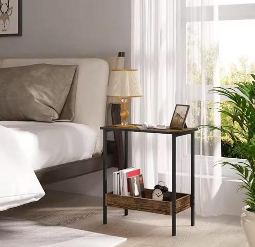 Bijzettafel met 2 Planken – Licht Eiken of Donker Eiken, Huis en Inrichting, Tafels | Sidetables, Nieuw, Verzenden