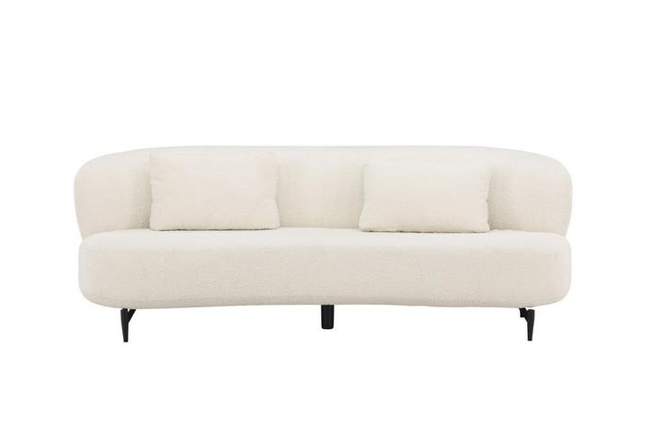 Luis Sofa - 2,5-Zitsbank - Wit Boucle / Teddy Stof - Jorn, Huis en Inrichting, Banken | Bankstellen, Verzenden