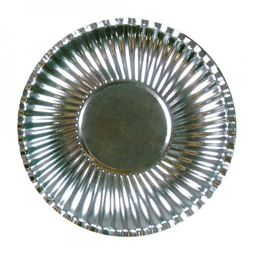 10x Metallic zilveren wegwerp bordjes 23 cm - Bordjes, Hobby en Vrije tijd, Feestartikelen, Ophalen of Verzenden