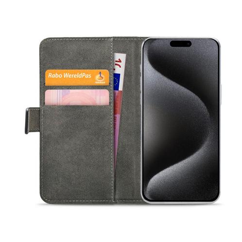 PU Lederen Hoesje voor iPhone 15 Pro Max Zwart, Telecommunicatie, Mobiele telefoons | Toebehoren en Onderdelen, Bescherming, Nieuw