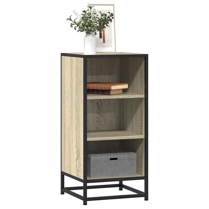 vidaXL Dressoir 35,5x35x76 cm bewerkt hout en metaal sonoma, Huis en Inrichting, Kasten | Dressoirs, Nieuw, Overige houtsoorten