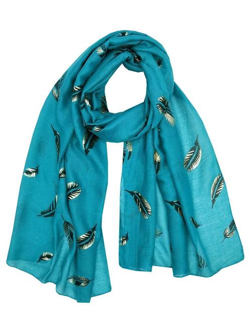 Sjaal Blaadjes Petrol, Kleding | Dames, Overige Dameskleding, Verzenden