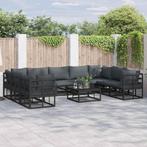vidaXL Tuin Sofa Set met kussen Zwart Aluminium, Tuin en Terras, Tuinsets en Loungesets, Verzenden, Nieuw, Aluminium