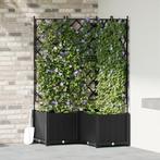vidaXL Plantenbakken 3 st met latwerk 80x80x143 cm zwart, Verzenden, Nieuw, 60 tot 100 cm, 60 cm of meer