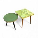 Bijzettafel - Hout, Messing, Resopal - Set van twee