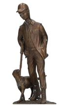 sculptuur, Hunter with dog - 26 cm - Brons, Antiek en Kunst