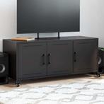 vidaXL Tv-meubel 100,5x39x43,5 cm staal zwart, Huis en Inrichting, Verzenden, Nieuw, Metaal