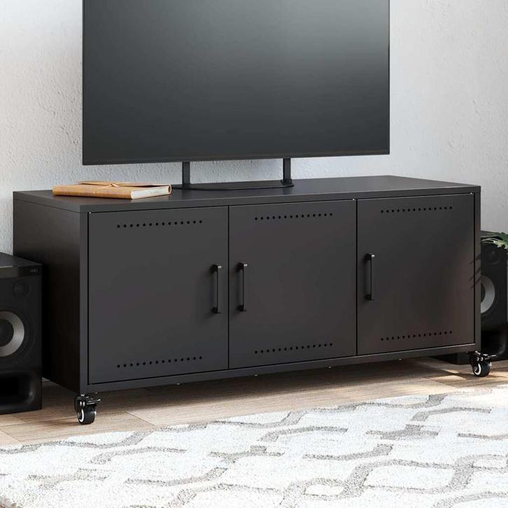 vidaXL Tv-meubel 100,5x39x43,5 cm staal zwart, Huis en Inrichting, Kasten | Televisiemeubels, Nieuw, Metaal, Verzenden