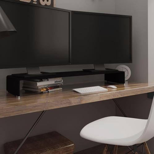 vidaXL TV-meubel/monitorverhoger zwart 110x30x13 cm glas, Huis en Inrichting, Kasten | Televisiemeubels, Nieuw, Verzenden