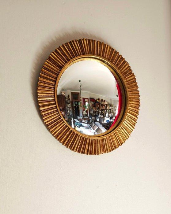 Wandspiegel- Heks Oog / Butler - Glas, Hars - Convex Gouden, Antiek en Kunst, Curiosa en Brocante