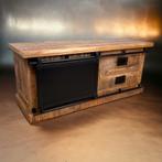 Tv-meubel Mangohout | Naturel | Breedte: 120,0cm, Nieuw, Industrieel, Ophalen of Verzenden