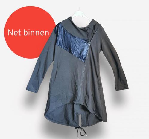 Leuke katoenen vest met capuchon, schuin rits en kunst leer, Kleding | Dames, Truien en Vesten