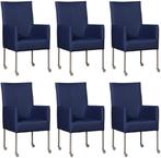 Leren Eetkamerstoelen Spark Blauw Blauwe Keukenstoel, Nieuw, Vijf, Zes of meer stoelen, Blauw, Leer
