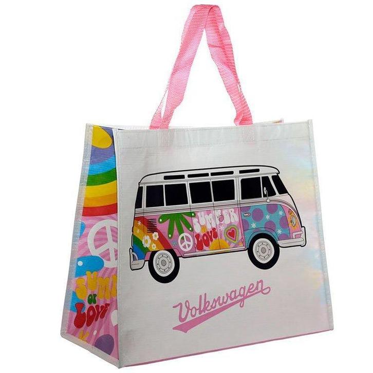 Boodschappentas - Volkswagen kampeerbusje T1 - Summer Love N, Sieraden, Tassen en Uiterlijk, Tassen | Schoudertassen, Wit, Nieuw