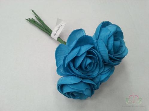 Camelia ranonkel foambloem blauw neon bundel 5 st, Huis en Inrichting, Woonaccessoires | Kunstplanten en Kunstbloemen, Nieuw, Ophalen of Verzenden