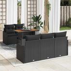 vidaXL Tuin Sofa Set met opslag 6 pcs Zwart Poly riet, Tuin en Terras, Tuinsets en Loungesets, Verzenden, Nieuw, Rotan