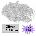 Fako Bijoux® - Knijpkralen - Crimp Beads - Metaal - 1.5x1mm, Hobby en Vrije tijd, Kralen en Sieraden maken, Verzenden, Nieuw