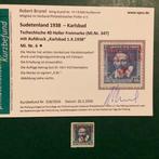 Bohemen en Moravië 1938 - Karlsbad : 40Heller met wir sind, Gestempeld