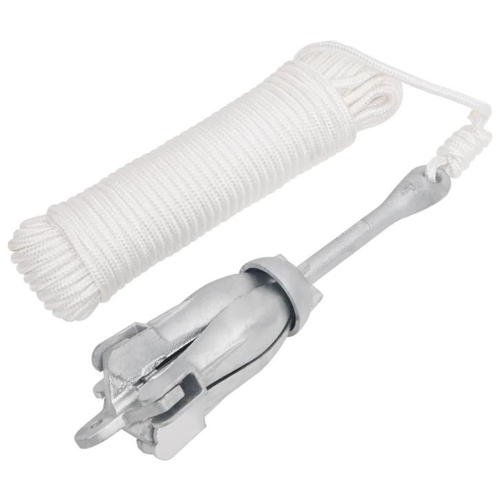 vidaXL Anker met touw inklapbaar 6 kg thermisch verzinkt, Watersport en Boten, Bootonderdelen, Nieuw, Verzenden