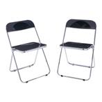 Klapstoel set van 2 Pornainen 74x46x47 cm zwart [en.casa], Huis en Inrichting, Stoelen, Verzenden, Nieuw