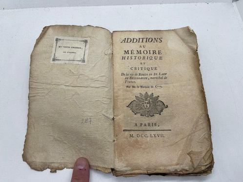 Joseph de Cambis marquis de Vellron - Additions au Mémoire, Antiek en Kunst, Antiek | Boeken en Bijbels
