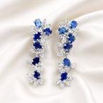 Zonder minimumprijs - Oorbellen Verguld Saffier - Topaas -, Nieuw