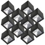 Set 10 stuks LED Solar Cube wandlamp zwart vierkant, Nieuw, Verzenden