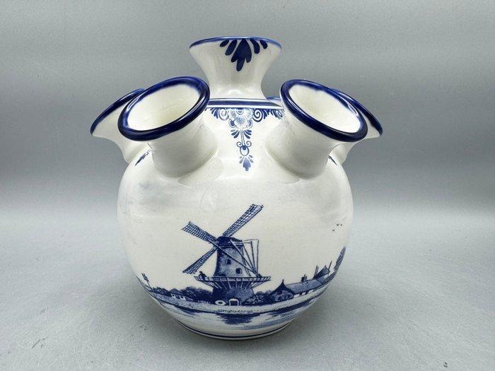 Delfts Blauwe tulpenvaas van Delfino Holland –, Antiek en Kunst, Curiosa en Brocante