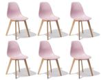 Set van 6 roze KITO eetkamerstoelen - modern design met b..., Huis en Inrichting, Stoelen, Ophalen of Verzenden, Nieuw