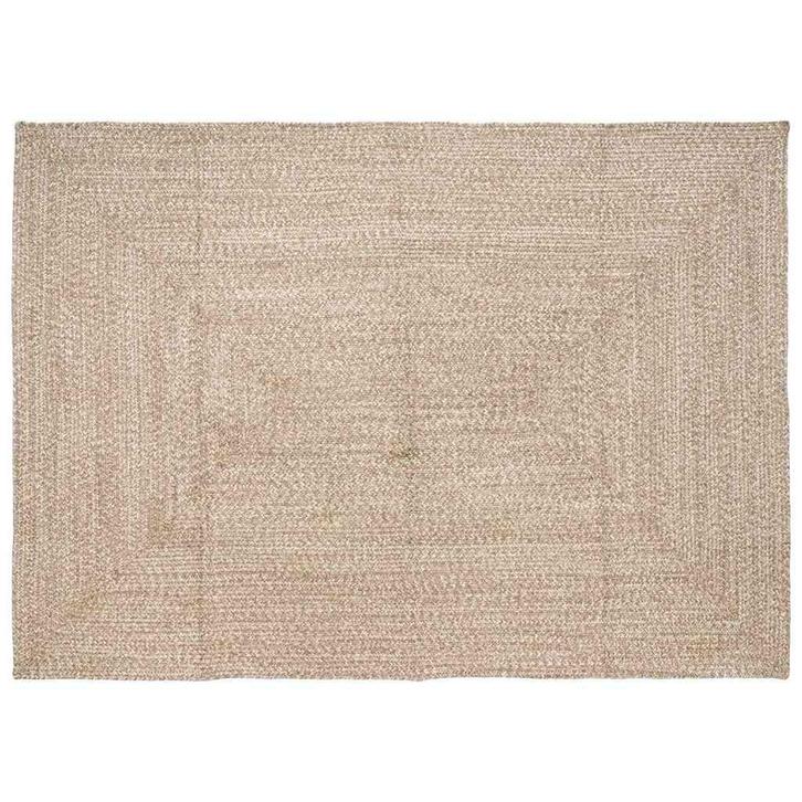 vidaXL Tapijt Natuurlijk en wit 240 x 340 cm Jute, Huis en Inrichting, Stoffering | Tapijten en Kleden, Bruin, Nieuw, Verzenden