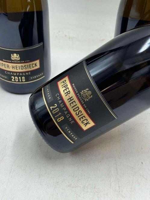 2018 Piper Heidsieck, Vintage - Champagne Brut - 3 Flessen, Verzamelen, Wijnen