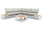 Loungeset / Hoekset Bergamo Wit met koffietafel, Nieuw, 5 zitplaatsen, Verzenden, Aluminium