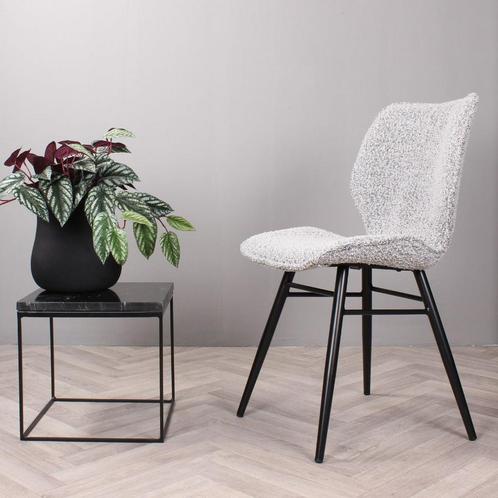 Eetkamerstoel  Boucle Grijs - Armstoel Grijs  - Stoel, Huis en Inrichting, Stoelen, Grijs, Nieuw, Ophalen of Verzenden