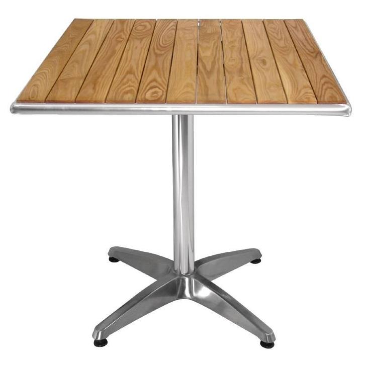 Horeca Terras Tafel met houten blad 70x70 cm, Zakelijke goederen, Horeca | Keukenapparatuur, Verzenden