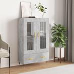 vidaXL buffetkast 69,5x31x115 cm bewerkt hout betongrijs, Huis en Inrichting, Kasten | Buffetkasten, Verzenden, 100 tot 150 cm