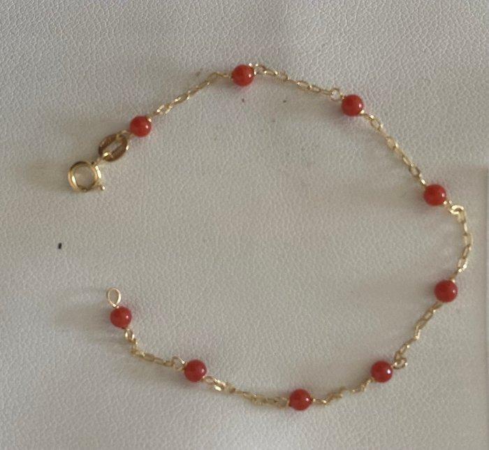 Zonder Minimumprijs - Armband - 18 karaat Geel goud Koraal -, Sieraden, Tassen en Uiterlijk, Armbanden