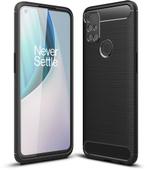 ProGuard OnePlus Nord N10 5G Hoesje Brushed Carbon Zwart, Verzenden, Nieuw, Hoesje of Tasje