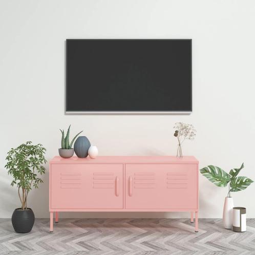 vidaXL Tv-meubel 105x35x50 cm staal roze, Huis en Inrichting, Kasten | Televisiemeubels, Verzenden