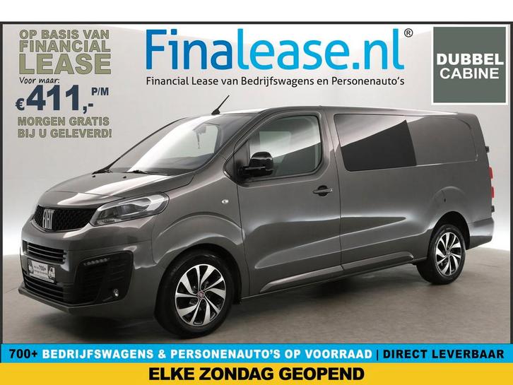 Fiat Scudo 2.0 Multicab SX 177PK L3H1 Dubbel Cabine Automaat, Auto's, Bestelauto's, Lease, Automaat, Diesel, Fiat, Zilver of Grijs
