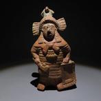 Maya Terracotta Figuur. 650 - 900 n.Chr. 16 cm H. Spaanse