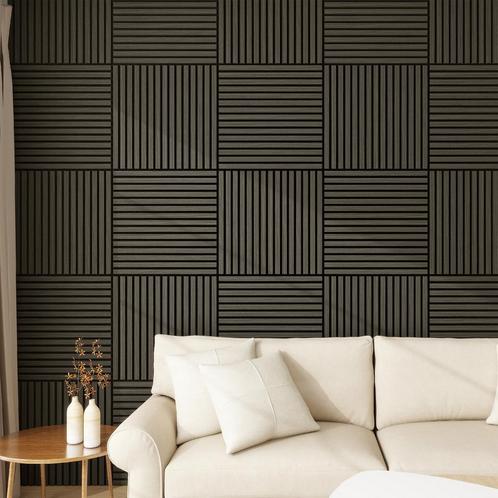 Akoestisch wandpaneel Vang 4 stuks 1,44 m² eikenkleurig grij, Huis en Inrichting, Woonaccessoires | Wanddecoraties, Nieuw, Verzenden