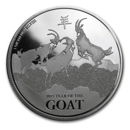 Lunar - Year of the Goat (New Zealand) 1 oz 2015, Postzegels en Munten, Munten | Oceanië, Losse munt, Zilver, Verzenden