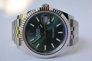 Rolex Datejust 41MM Groen 10/2024 Full set Nieuw,Ongedragen beschikbaar voor biedingen