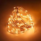 Kerst koperdraad LED verlichting - Geel - 5 meter - Op batte, Diversen, Kerst, Nieuw, Ophalen of Verzenden