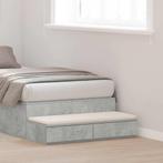 vidaXL Bedlades 90x36,5x16,5 cm bewerkt hout betongrijs, Huis en Inrichting, Verzenden, Nieuw, Hout, Minder dan 45 cm