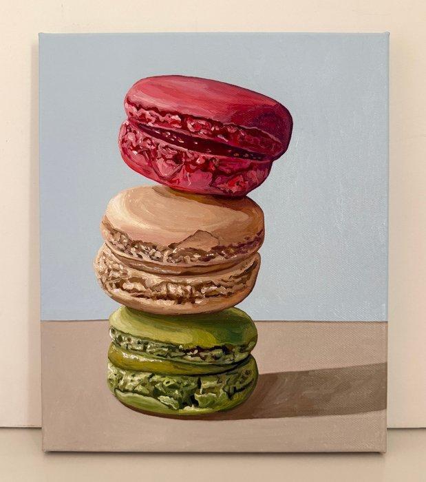 Cansu Rossi - Three Macarons in Balance, Antiek en Kunst, Kunst | Schilderijen | Modern