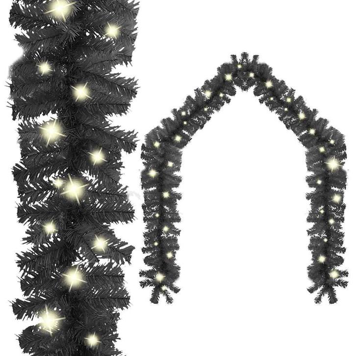 vidaXL Kerstslinger met LED-lampjes 10 m zwart, Diversen, Kerst, Nieuw, Verzenden