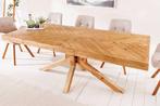 Massief houten eettafel MOSAIK 160 cm natuurlijk gerecycled, Huis en Inrichting, Tafels | Eettafels, Ophalen of Verzenden, Nieuw