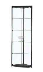 Luxe vitrinekast hoek zwart 50 cm met halogeen verlichting, Nieuw in verpakking