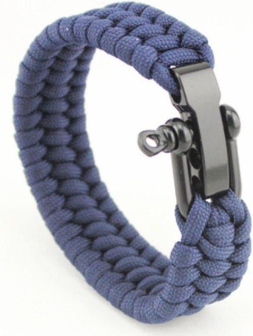 Paracord armband Blauw - RVS verstelbare sluiting, Sieraden, Tassen en Uiterlijk, Armbanden, Blauw, Nieuw, Overige materialen